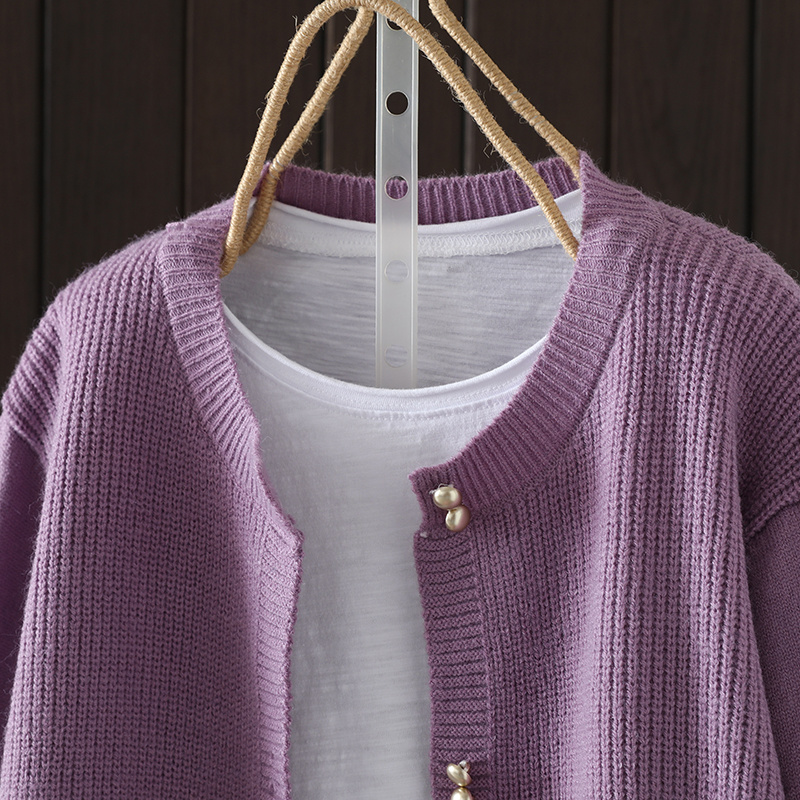 韓系純色慵懶風針織開衫外套 寬鬆長袖超軟糯毛衣 修身顯瘦百搭設計