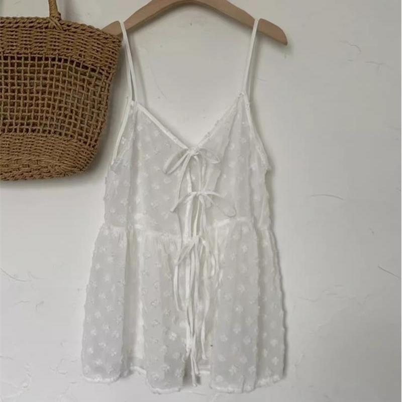 綁帶透膚小罩衫(疊穿)