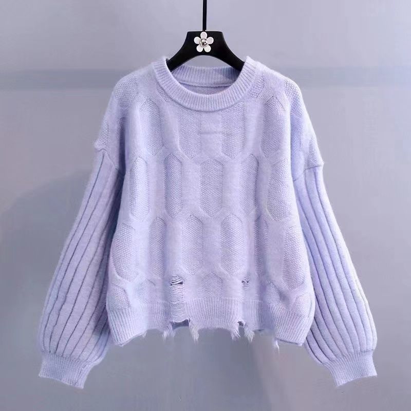 「套裝/單件」奶色系針織上衣＋寬版長褲兩件式套裝 秋冬溫柔穿搭