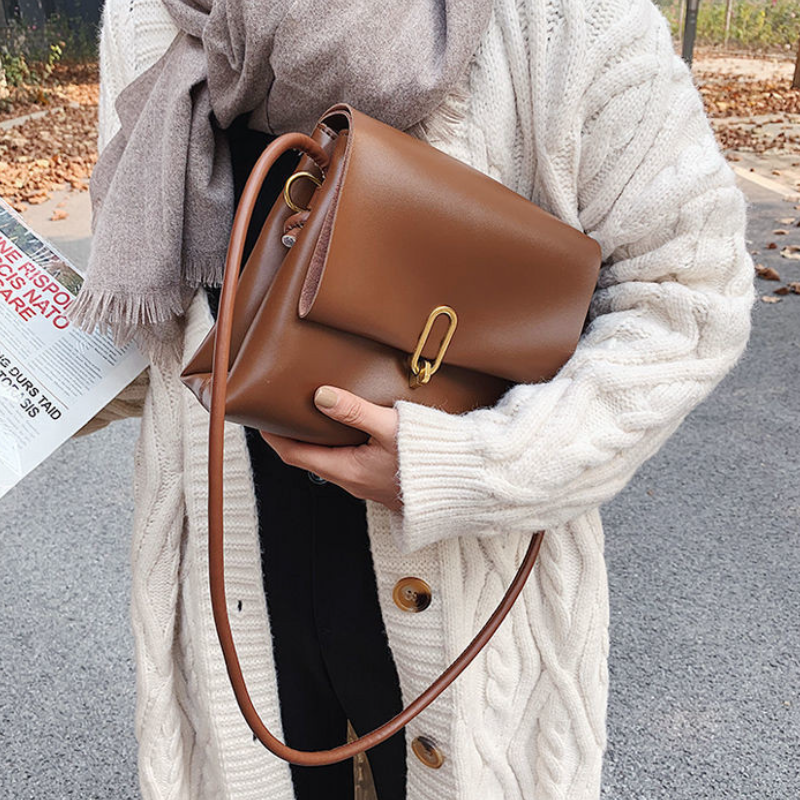 復古高質感鎖扣小方包 韓版氣質百搭