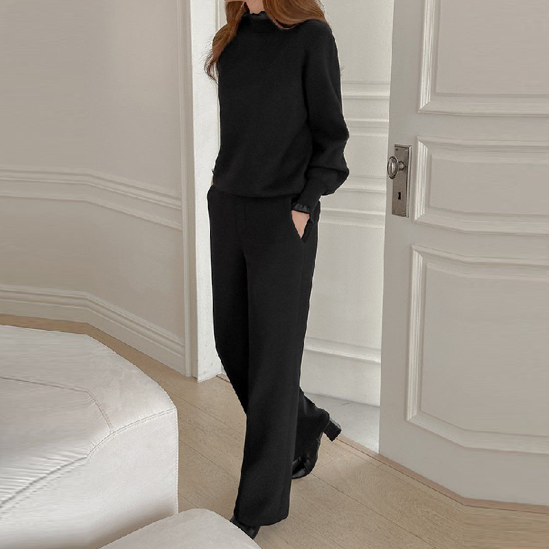 韓國花邊立領上衣-素面蕾絲婚禮OL針織長袖拼接親膚