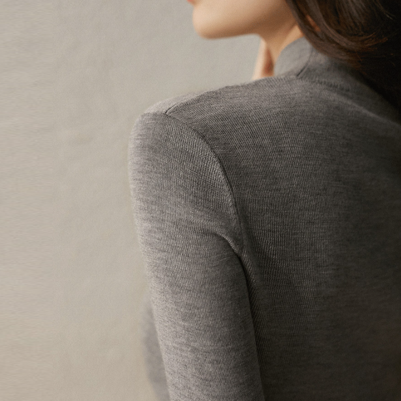 半高領修身針織上衣 秋冬保暖內搭毛衣 百搭顯瘦款