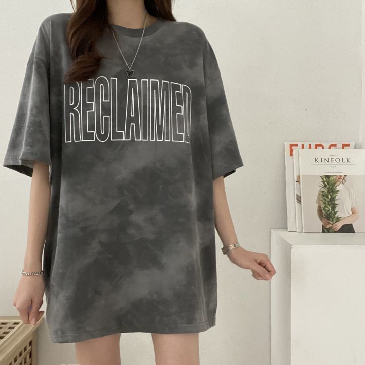 水洗暈染寬鬆短袖T恤 寬鬆街頭風 休閒百搭款