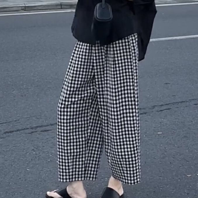 【單品可選】港風復古套裝 甜酷兩件式 文青認證襯衫+復古棋盤格寬褲