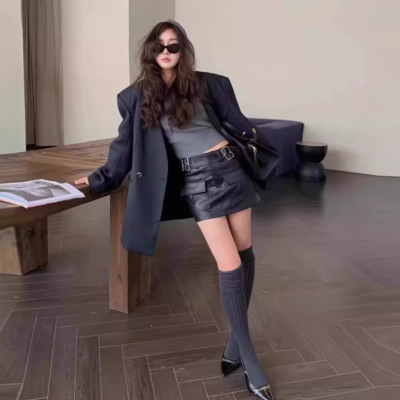 連帽針織短版上衣 5色修身 收腰顯瘦 長袖毛衣 秋季甜辣風