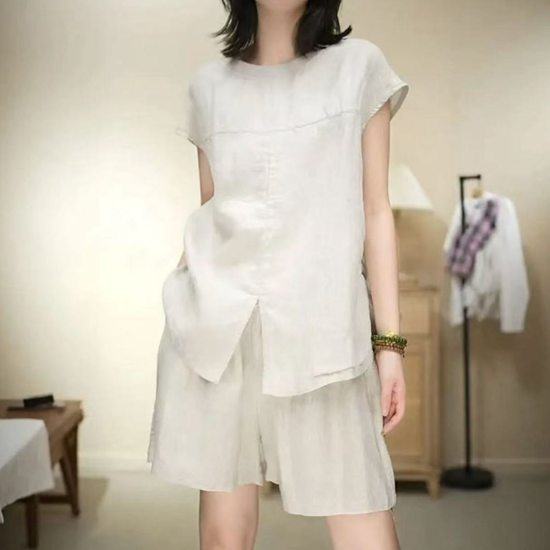 原宿風短袖套裝 夏季兩件式穿搭 寬鬆休閒風
