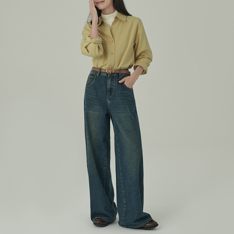 韓國柔絲絨襯衫 春秋新款氛圍遮肉感百搭襯衫上衣