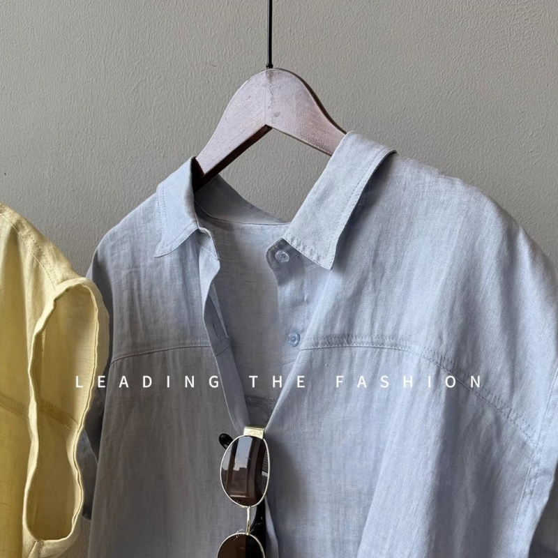 素面小飛袖襯衫 輕盈透氣 氣質通勤款