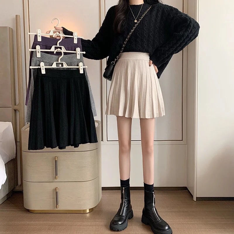 超彈!!秋冬韓版百褶針織短裙*4色(XL可穿)