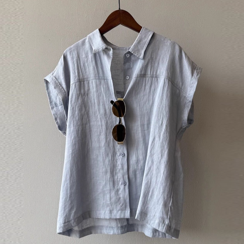 素面小飛袖襯衫 輕盈透氣 氣質通勤款