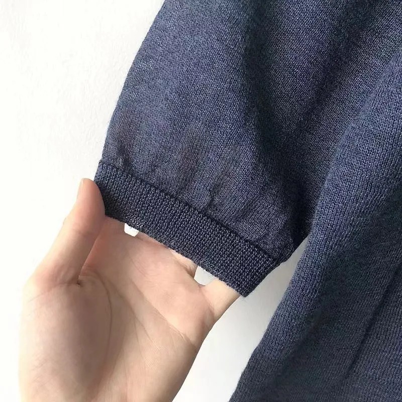 日韓風休閒罩衫 百搭冰絲針織開襟衫 洋氣上衣