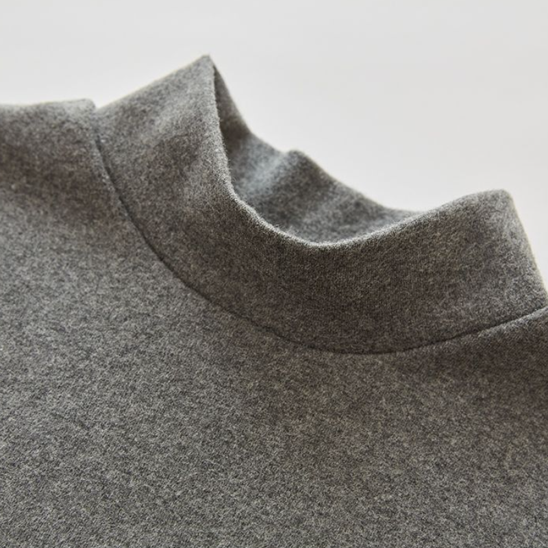 法式修身針織短洋裝 半高領設計 秋冬簡約氣質款