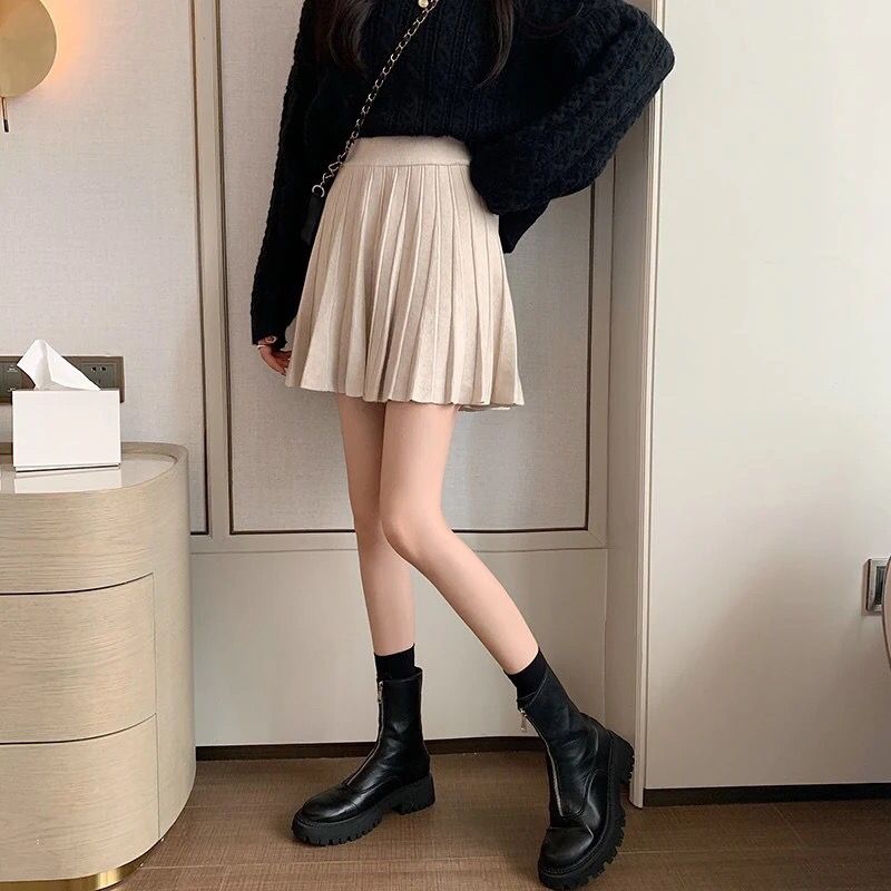 超彈!!秋冬韓版百褶針織短裙*4色(XL可穿)