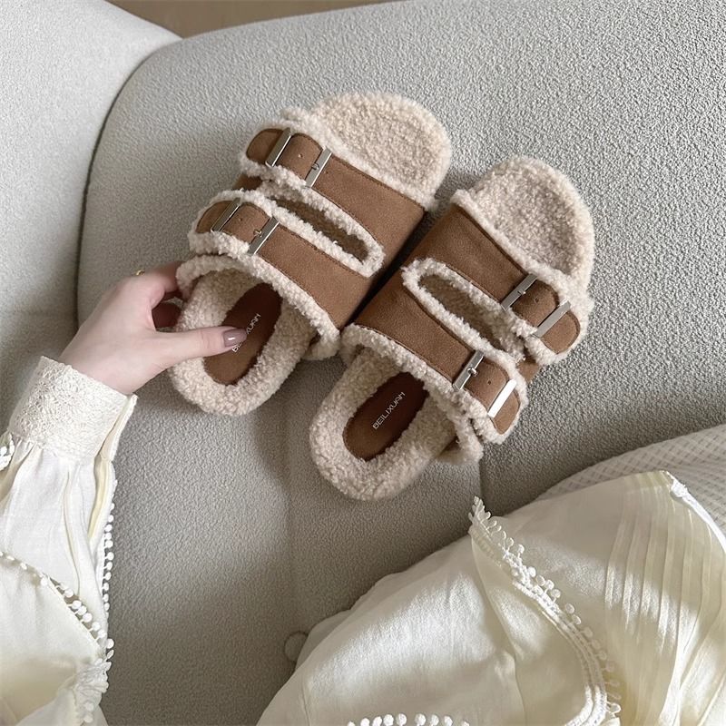 冬日慵懶羊羔絨拖鞋*2色(有40碼)