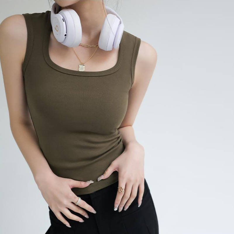 純棉U背心 副乳隱形顯瘦直角肩內搭 鎖骨U型背心