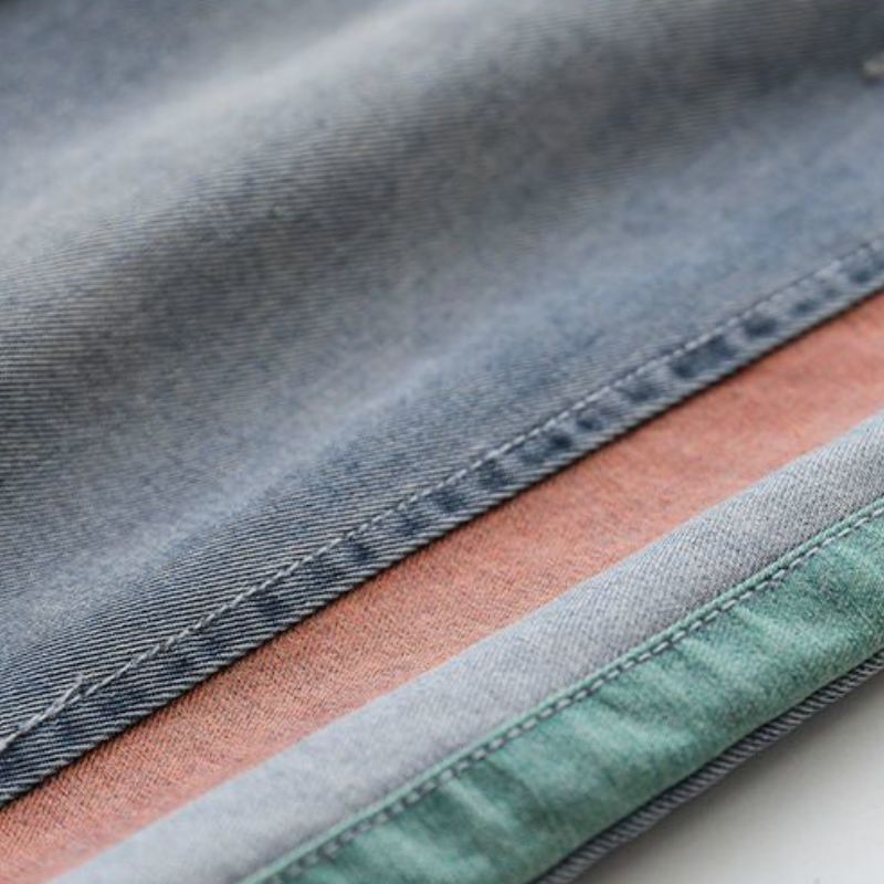 牛仔拼接撞色九分褲 寬鬆好搭 鬆緊腰哈倫版