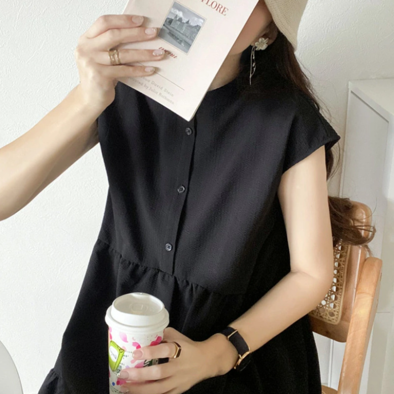 韓系 ‧ 蝴蝶結設計連身裙 甜美小清新條紋無袖過膝洋装 6色