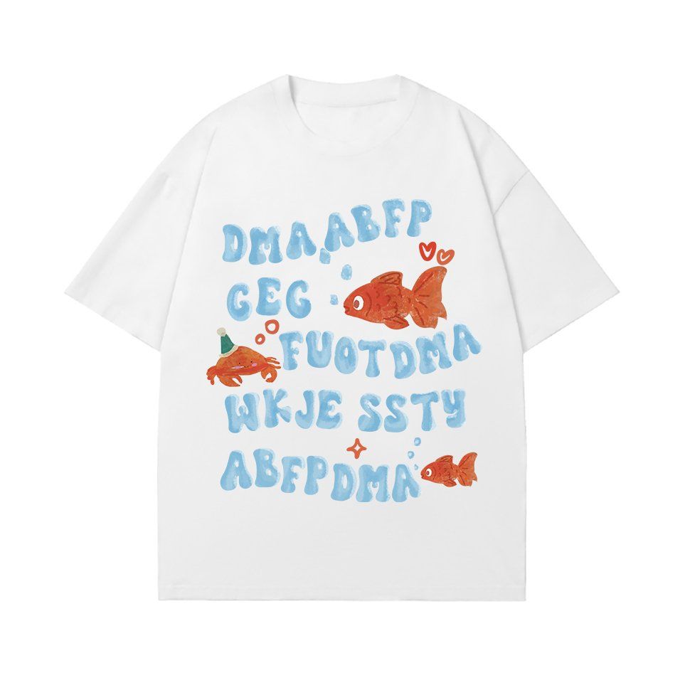 日雜卡通寬版棉T 純棉圓領短袖 百搭休閒加密工藝