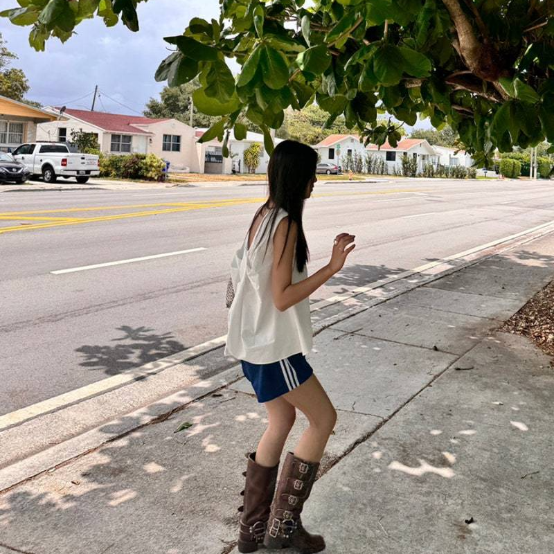 背心吊帶套頭夏季簡約正反穿襯衫