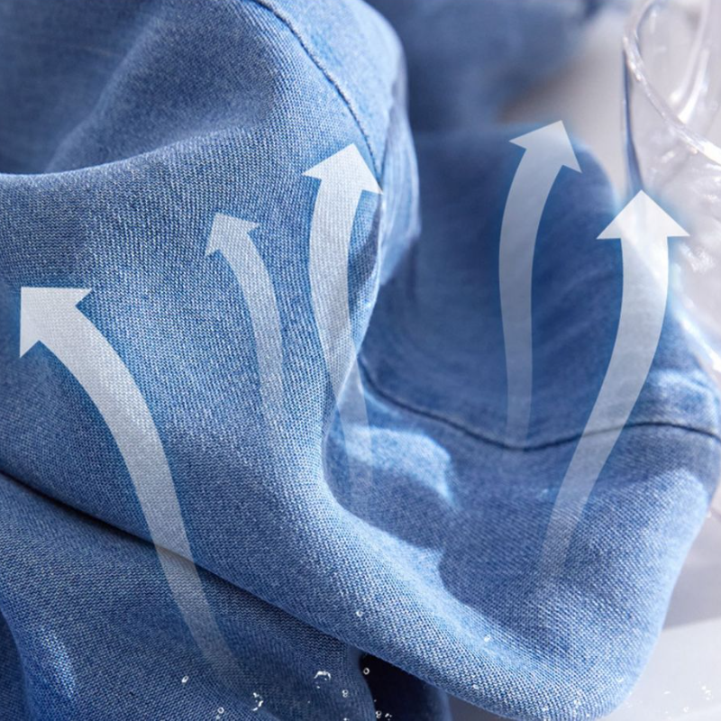 大尺寸天絲牛仔褲 夏季薄款鬆緊高腰顯瘦垂感直筒褲 150公斤可穿