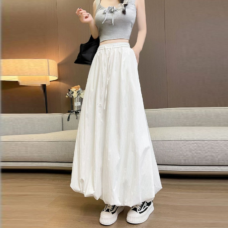 8色 多巴胺垂感花苞裙 霓光果凍色系傘狀剪裁半身裙