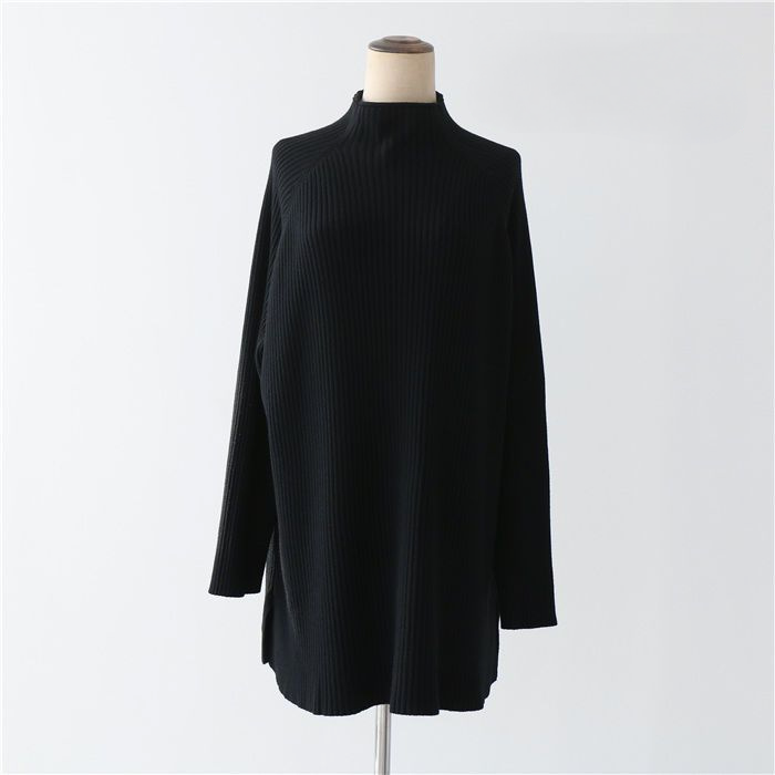 高領針織長洋裝 寬鬆剪裁 秋冬搭大衣百搭款