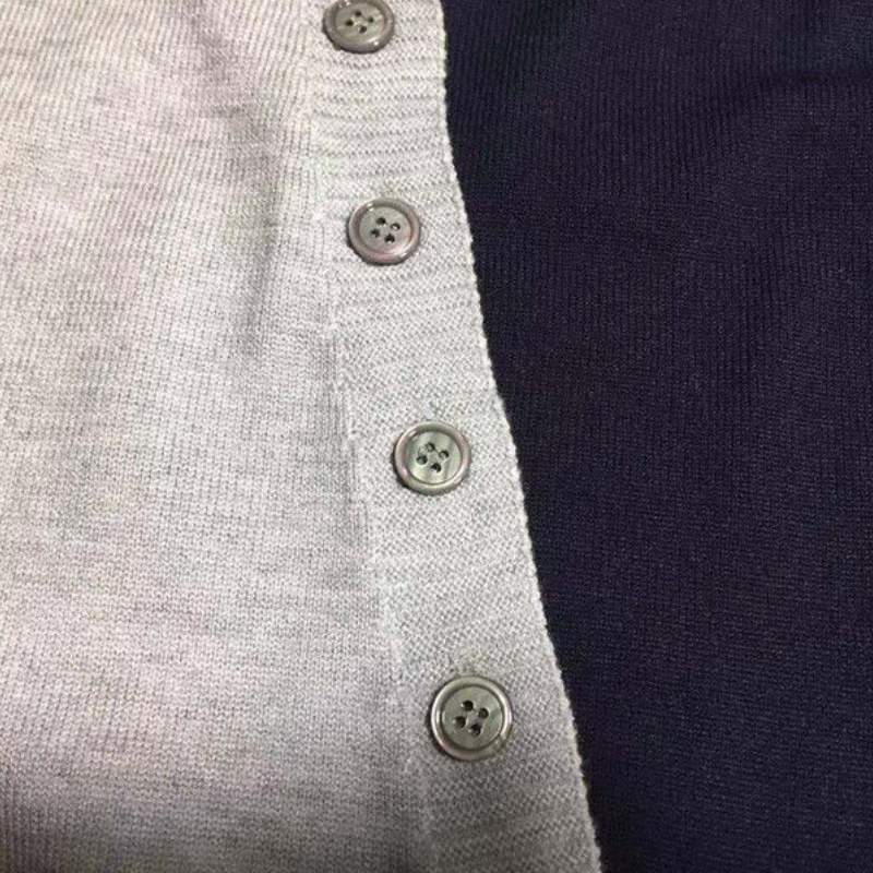 韓版不規則針織上衣 寬鬆顯瘦慵懶風撞色長袖