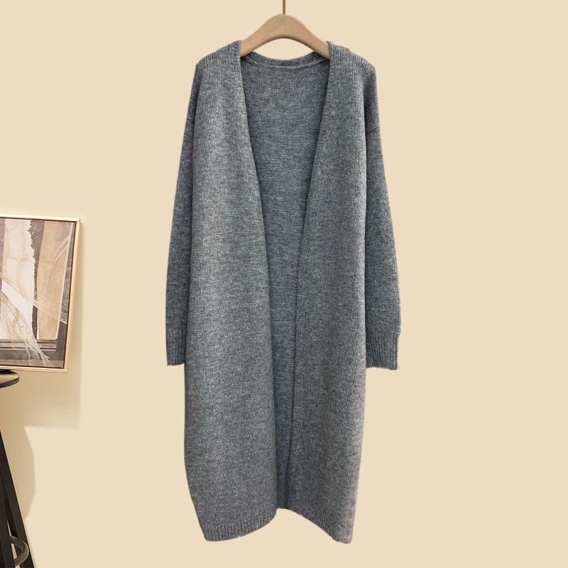 【單品可選】冬季套裝長款針織外套搭配針織毛衣寬褲三件套