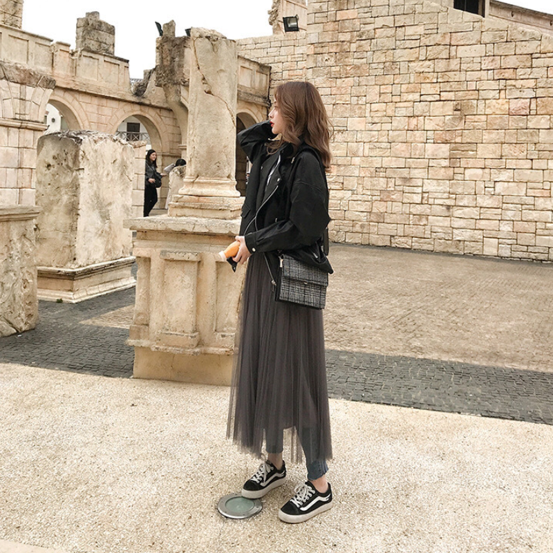 韓版休閒加厚寬鬆PU皮衣夾克短外套