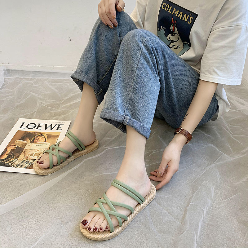 【買1享2】厚底羅馬涼拖鞋 沙灘外穿顯瘦神拖 結帳自動帶2雙