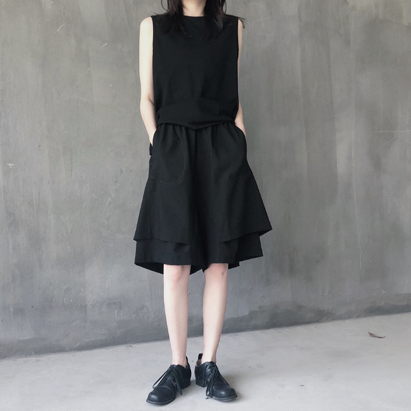 簡約 ‧ 雙層設計感五分褲 短褲 休閒褲夏季裙子