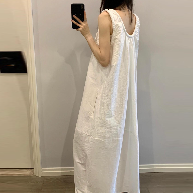 韓系甜美無袖長洋｜夏季大尺碼家居服 可外穿連身長裙