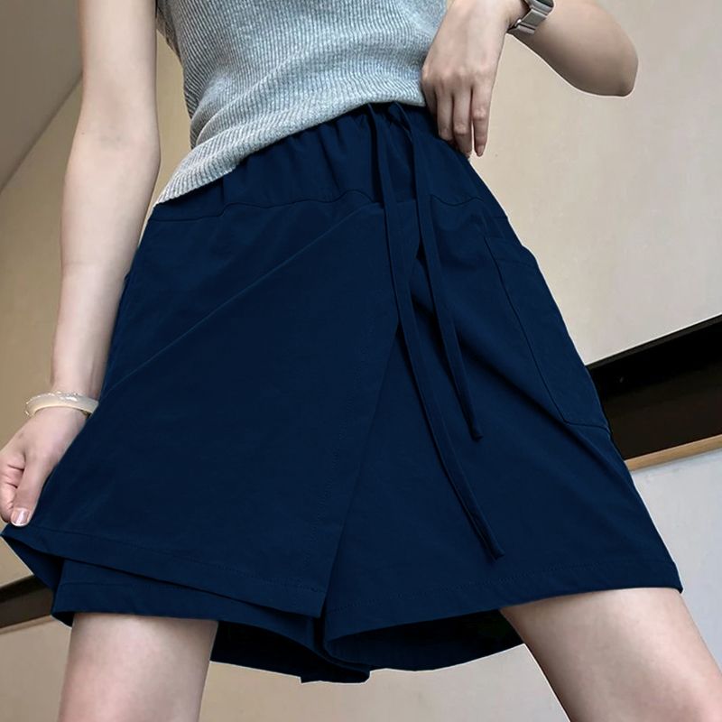 抗UV高腰A字褲裙 濕熱天專屬 薄款顯瘦寬鬆大碼短褲褲裙