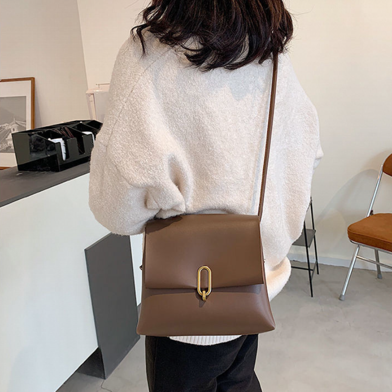 復古高質感鎖扣小方包 韓版氣質百搭