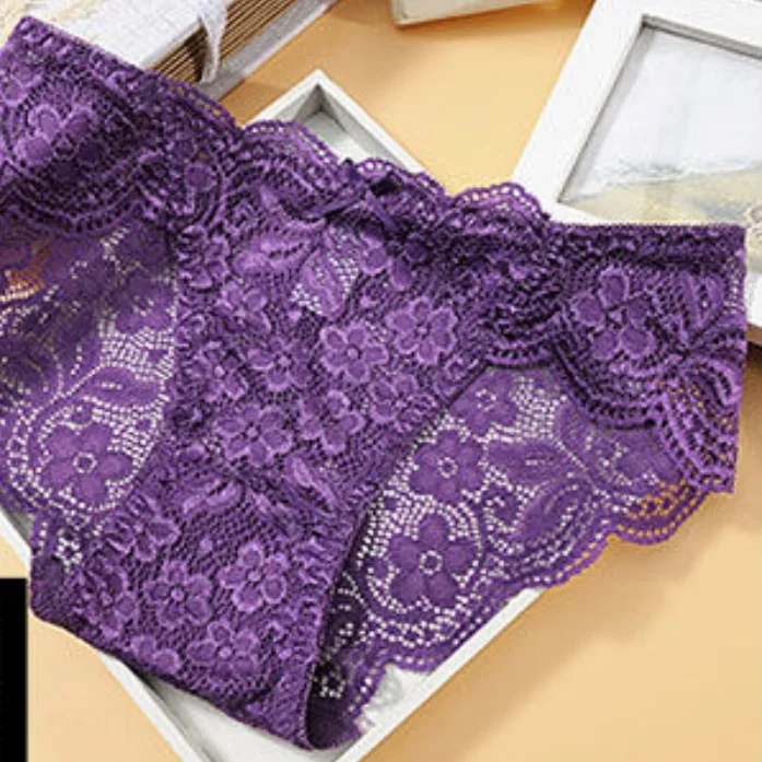 低腰鏤空蕾絲純欲風透氣棉襠三角褲