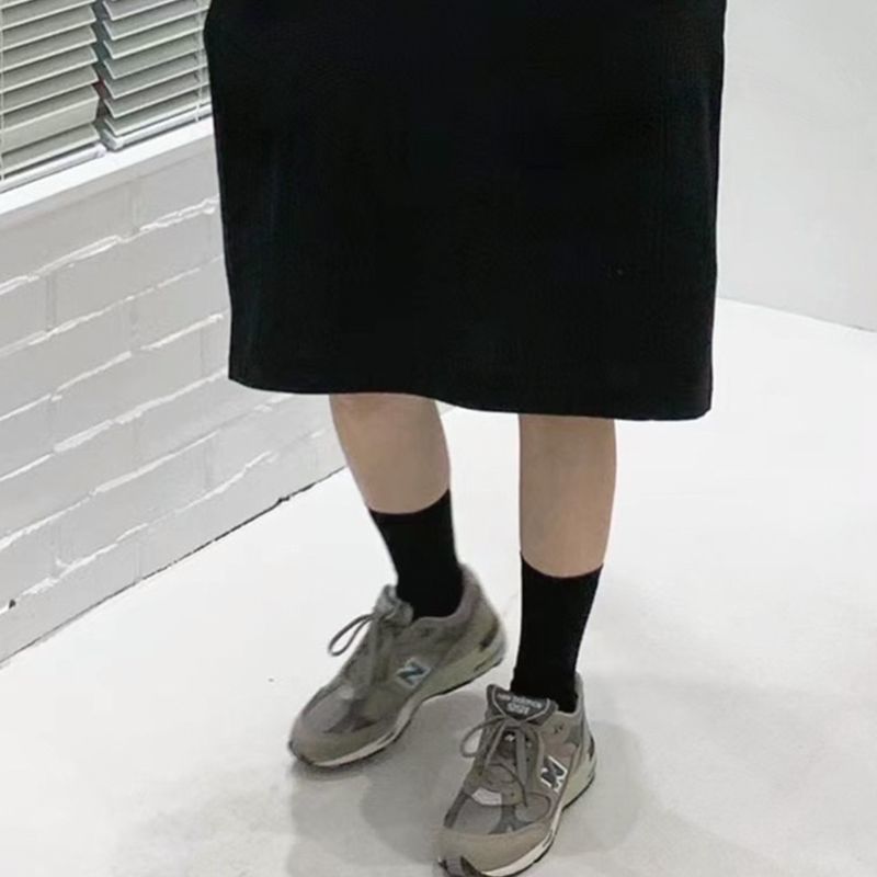 [特價出清]大尺碼慵懶風連身裙-韓版寬鬆中長款 簡約遮肉設計