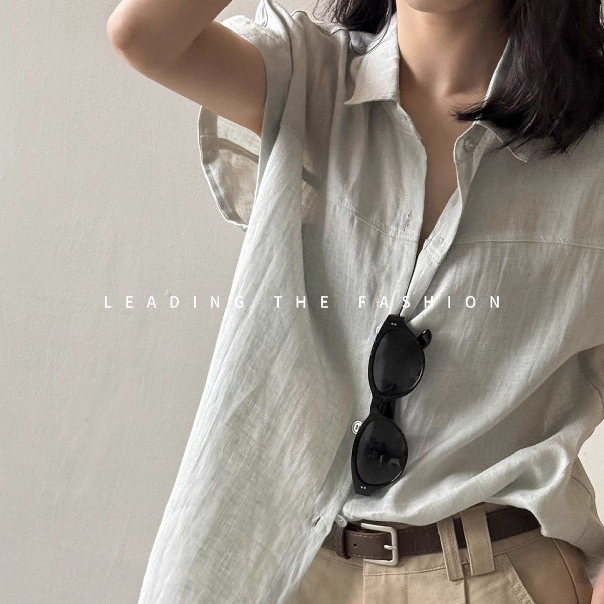 素面小飛袖襯衫 輕盈透氣 氣質通勤款