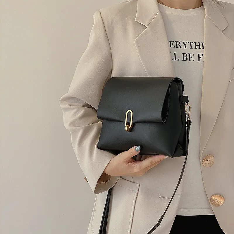 復古高質感鎖扣小方包 韓版氣質百搭