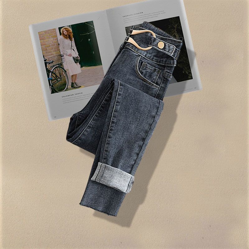 【單品可選】春秋套裝拼接針織上衣顯瘦牛仔褲兩件式組合