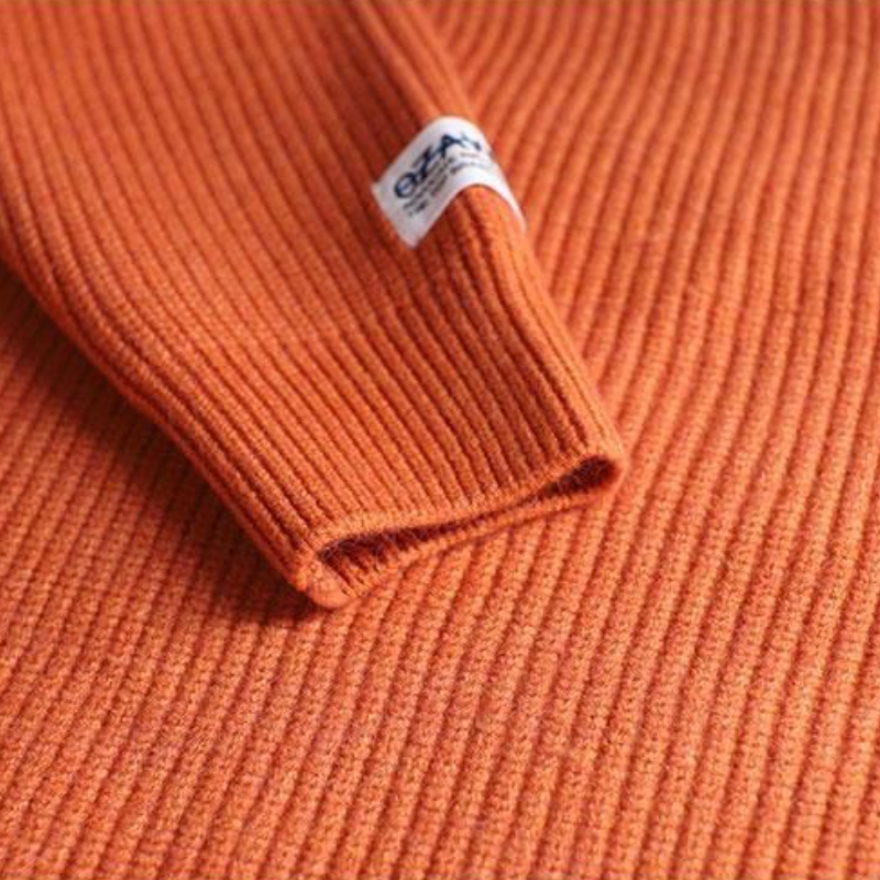 2024秋冬洋氣圓領純色線條紋簡約冬季寬鬆針織衫套頭女裝加厚毛衣