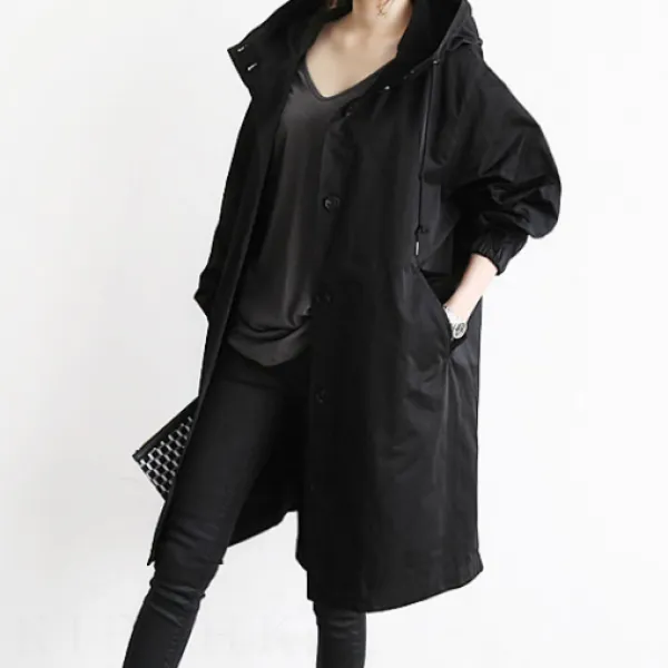 12色可選 秋季修身風衣-中長版設計，休閒百搭顯瘦外套