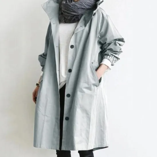 12色可選 秋季修身風衣-中長版設計，休閒百搭顯瘦外套