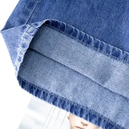 簡約·素面韓版高腰Ａ字中長款牛仔褲裙 休閒牛仔寬褲 半身裙(不含腰帶)