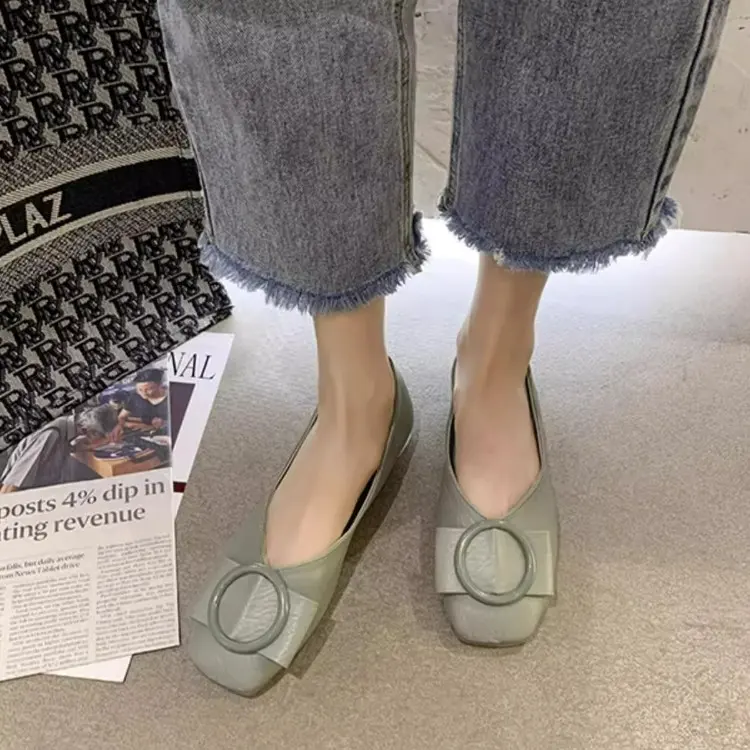 簡約百搭平底鞋-舒適尖頭設計 英倫風休閒鞋