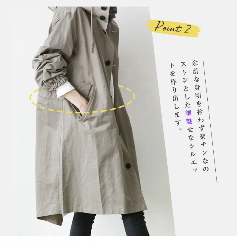 12色可選 秋季修身風衣-中長版設計，休閒百搭顯瘦外套