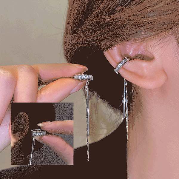 無耳洞耳掛式流蘇耳環 簡約氣質個性耳骨夾 耳飾設計感