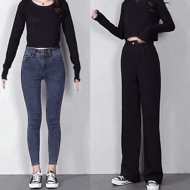 秋韓版垂感高腰復古西裝褲 休閒寬褲