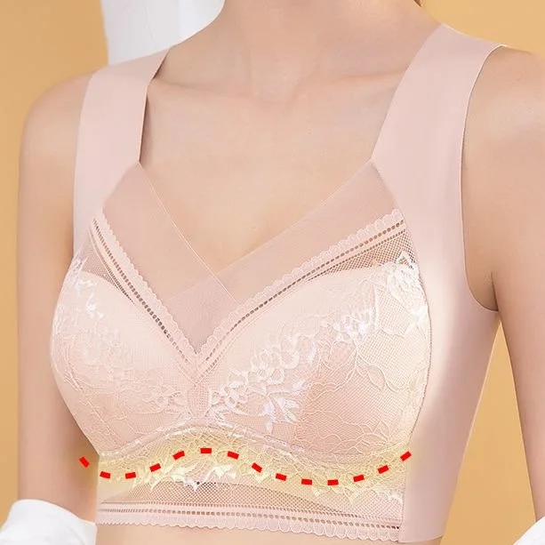 溫柔蕾絲無痕冰絲內衣bra 背心 聚攏透氣薄款文胸美背修飾胸型