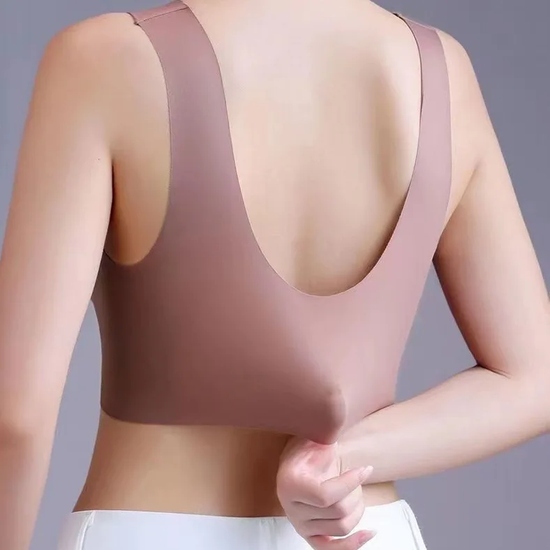 溫柔蕾絲無痕冰絲內衣bra 背心 聚攏透氣薄款文胸美背修飾胸型