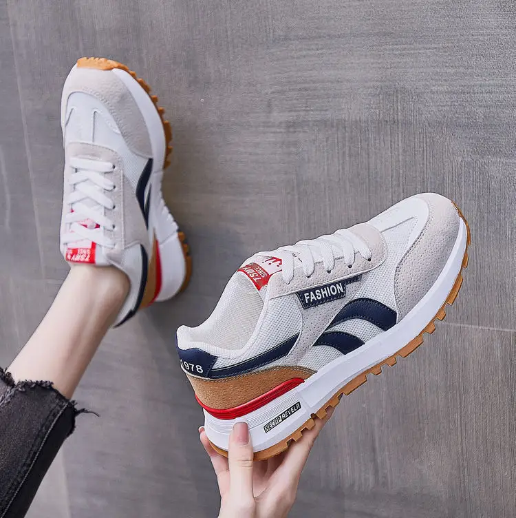 韓版透氣休閒運動鞋-阿甘鞋風格 男女同款網面小白鞋